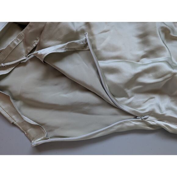 NWT Reformation Ronda Silk Wedding Gown Maxi Dress Size 16 Dried Herb #4B503 - Picture 9 of 12